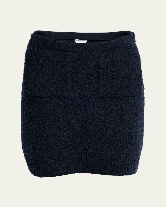 Front-Pockets Boucle Mini Skirt
